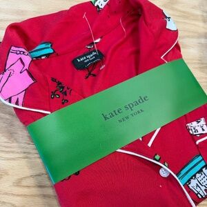 NWT Kate Spade New York Long Sleeve Notch Collar PJ Set